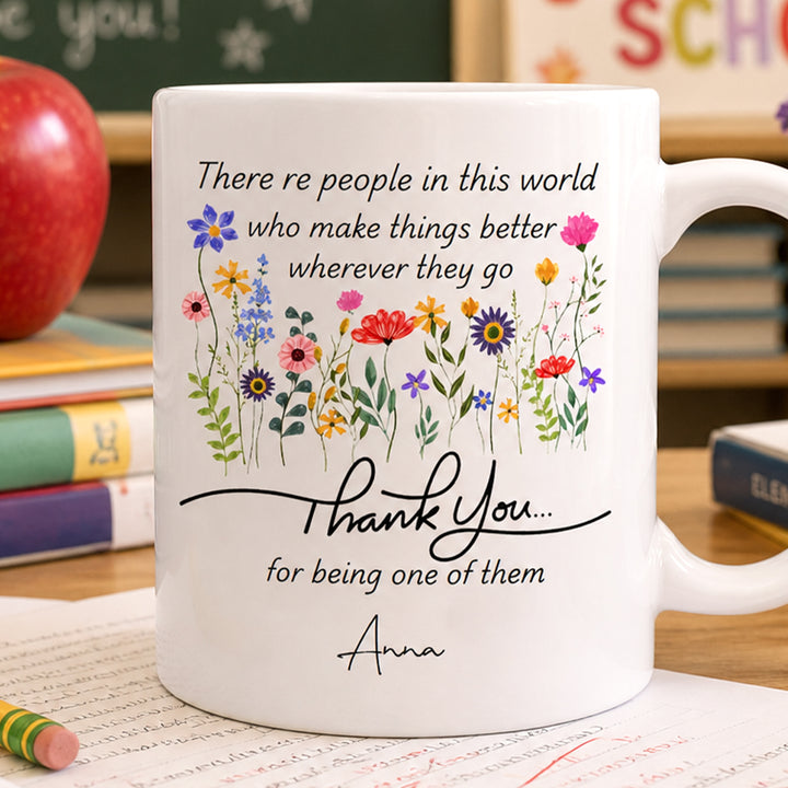 Personalized Thank You Mug Custom Name Coffee Cup Birthday Gift for Coworker Teacher Mentor Appreciation