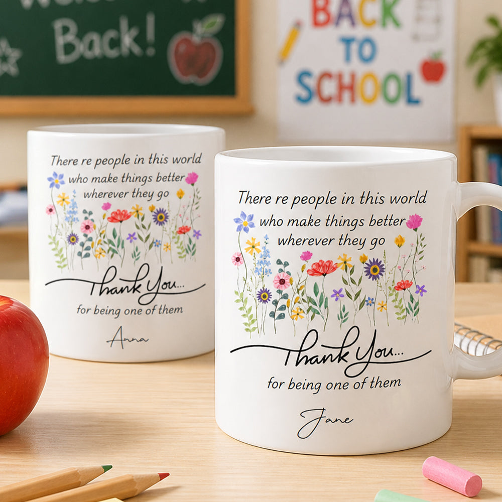 Personalized Thank You Mug Custom Name Coffee Cup Birthday Gift for Coworker Teacher Mentor Appreciation