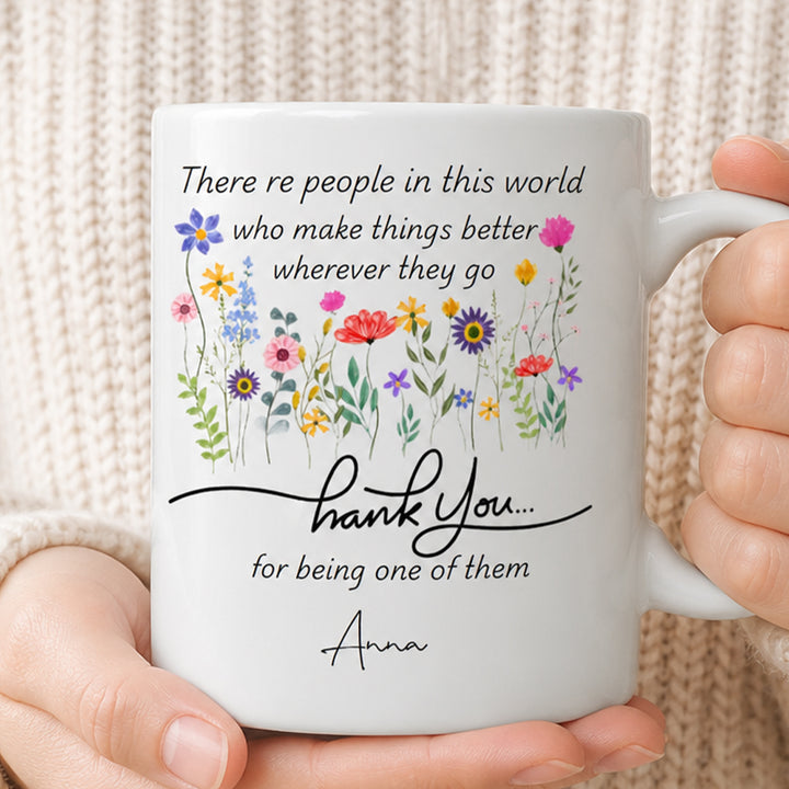 Personalized Thank You Mug Custom Name Coffee Cup Birthday Gift for Coworker Teacher Mentor Appreciation