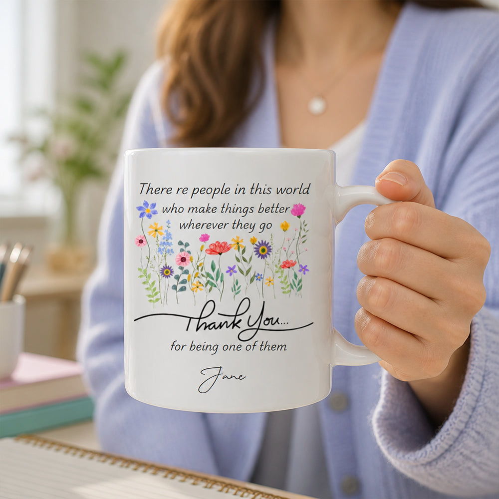 Personalized Thank You Mug Custom Name Coffee Cup Birthday Gift for Coworker Teacher Mentor Appreciation