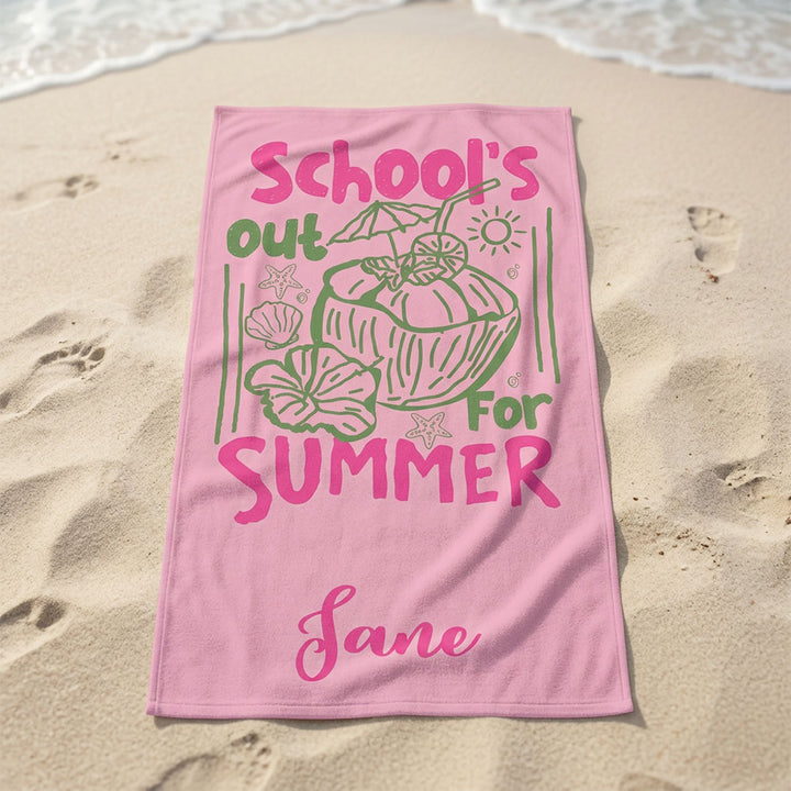 Personalized Tired Teachers Summer Club Beach Towel Custom Name Microfiber Pool Towel End of School Year Teacher Gifts