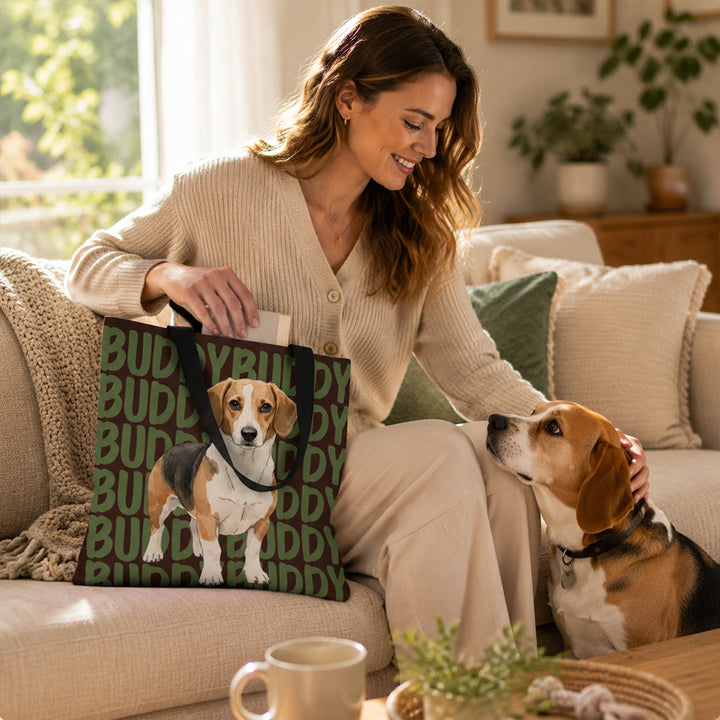 Personalized Watercolor Pet Portrait Tote Bag Unique Thoughtful Gifts for Dog Mom Cat Lover Pet Owners