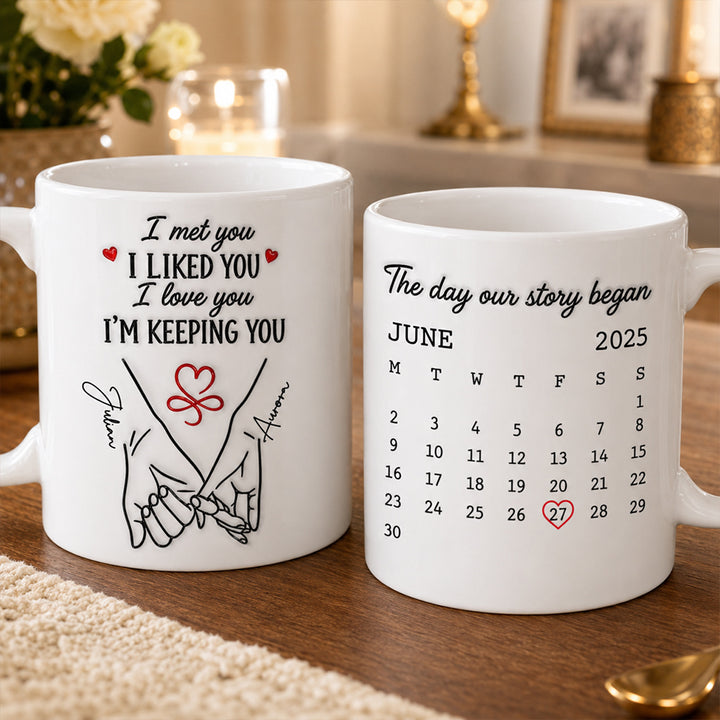 Personalized Anniversary Coffee Mug Custom Couple Design with Names and Special Date Romantic Wedding Gift for Husband Wife Him Her and Couples