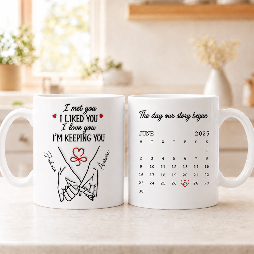 Personalized Anniversary Coffee Mug Custom Couple Design with Names and Special Date Romantic Wedding Gift for Husband Wife Him Her and Couples