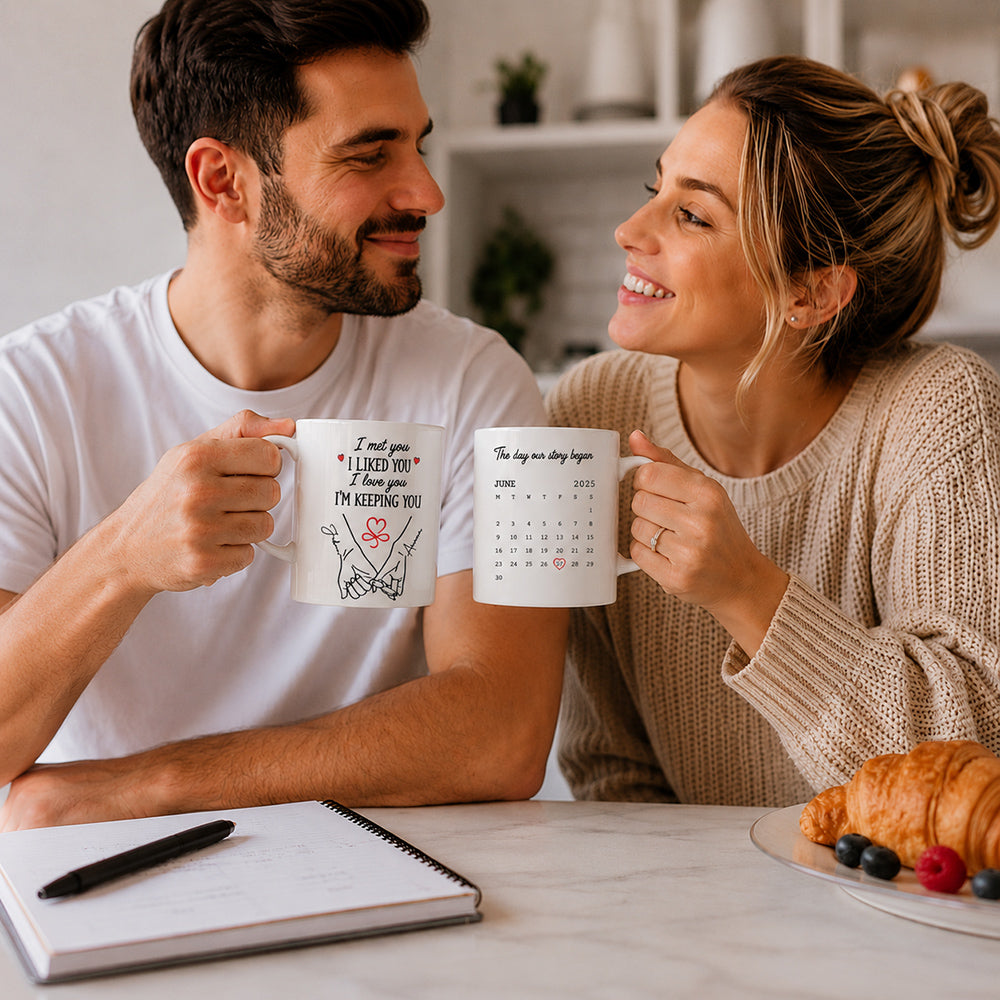 Personalized Anniversary Coffee Mug Custom Couple Design with Names and Special Date Romantic Wedding Gift for Husband Wife Him Her and Couples