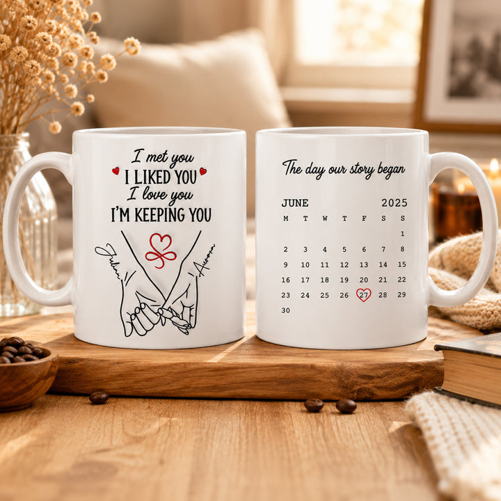 Personalized Anniversary Coffee Mug Custom Couple Design with Names and Special Date Romantic Wedding Gift for Husband Wife Him Her and Couples