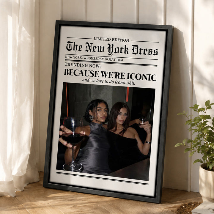 Personalized Best Friend Newspaper Canvas Print Custom Photo with Text Trendy Newspaper Artwork Wall Decor Gift for Friends Birthday Keepsake