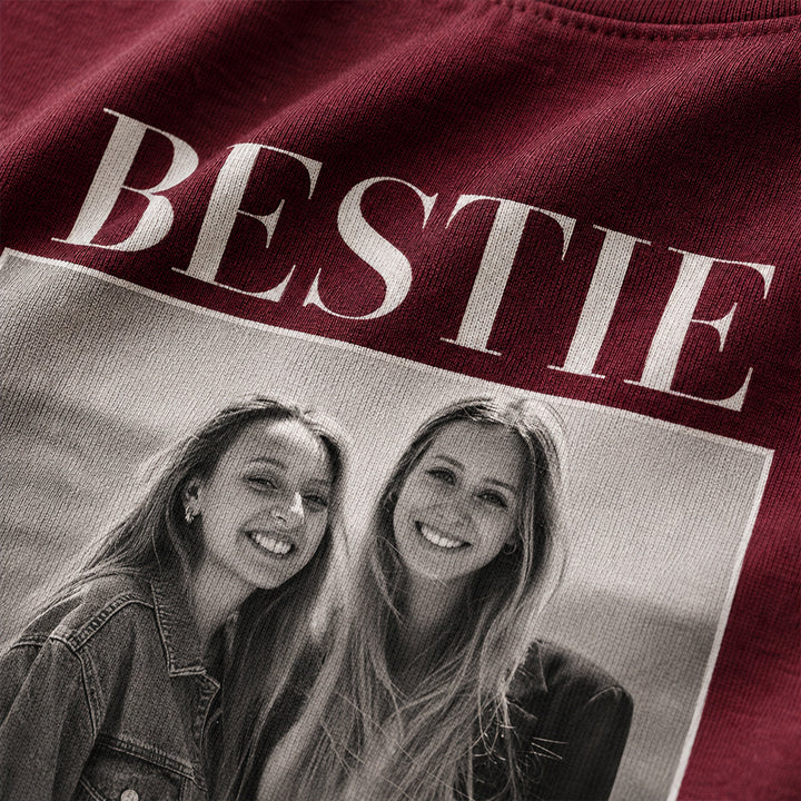 Personalized Bestie Photo Vintage Comfort T-Shirt Custom Gift for Best Friends and Female Friends