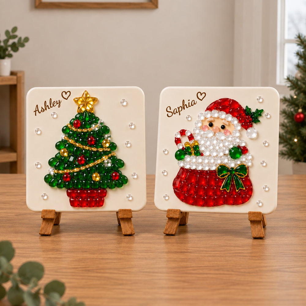 Personalized Christmas DIY Art Kit with Name Creative Holiday Craft Set Festive Home Office Decoration Gift for Family Friends Craft Lovers
