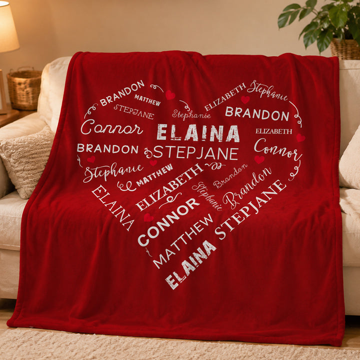 Personalized Close To Her Heart Flannel Blanket Romantic Anniversary Couple Gift Customized Keepsake Present for Valentine&