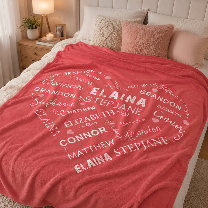 Personalized Close To Her Heart Flannel Blanket Romantic Anniversary Couple Gift Customized Keepsake Present for Valentine&