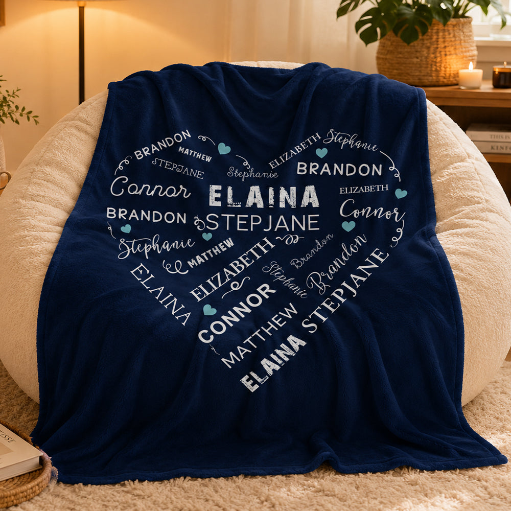 Personalized Close To Her Heart Flannel Blanket Romantic Anniversary Couple Gift Customized Keepsake Present for Valentine&