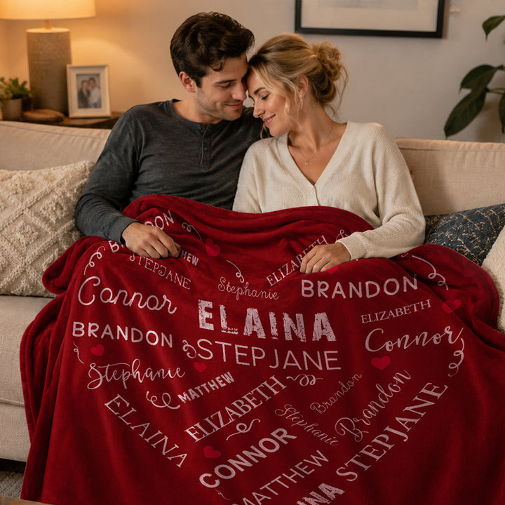 Personalized Close To Her Heart Flannel Blanket Romantic Anniversary Couple Gift Customized Keepsake Present for Valentine&