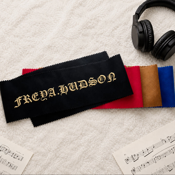 Personalized Embroidered Piano Keyboard Dust Cover with Custom Text Vintage Style Gift for Pianists Music Teachers