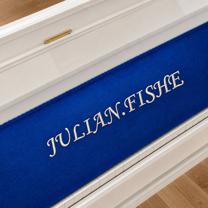 Personalized Embroidered Piano Keyboard Dust Cover with Custom Text Vintage Style Gift for Pianists Music Teachers