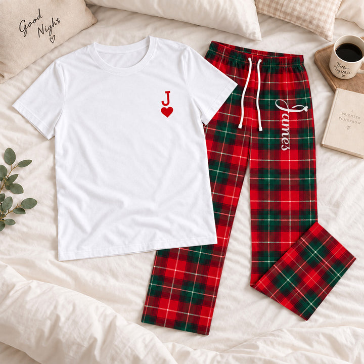 Personalized Family Matching Pajamas Custom Monogram Name Plaid Loungewear Set Holiday Christmas PJs for Adults Kids Baby Custom Family Gift