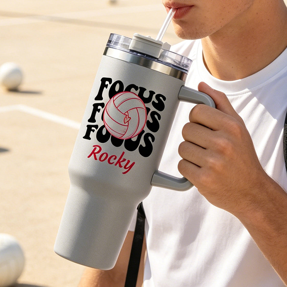 Personalized Game Day Sports 40oz Stainless Steel Insulated Tumbler with Name Birthday Gift for Him