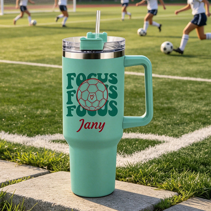 Personalized Game Day Sports 40oz Stainless Steel Insulated Tumbler with Name Birthday Gift for Him