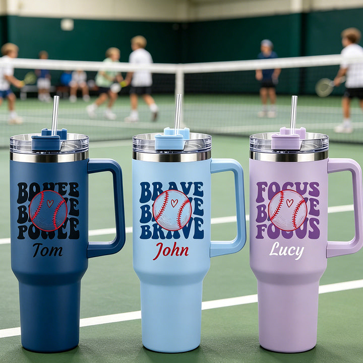 Personalized Game Day Sports 40oz Stainless Steel Insulated Tumbler with Name Birthday Gift for Him