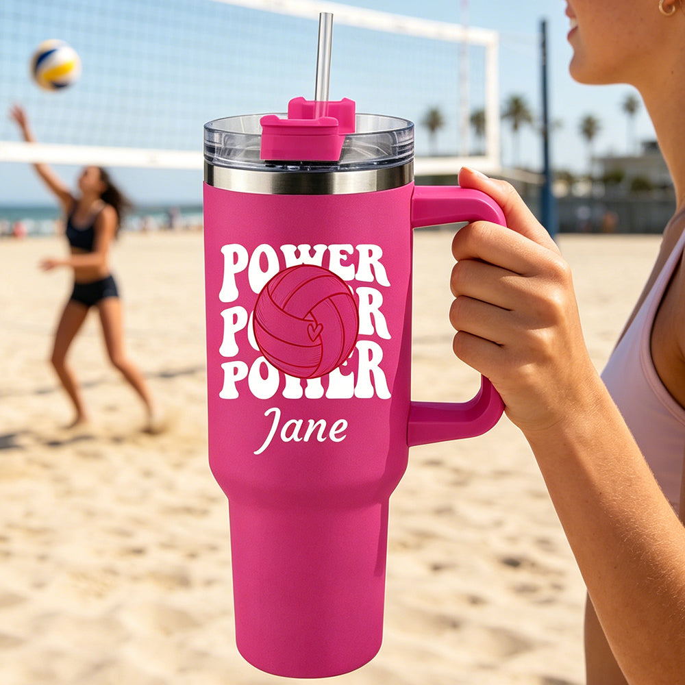 Personalized Game Day Sports 40oz Stainless Steel Insulated Tumbler with Name Birthday Gift for Him