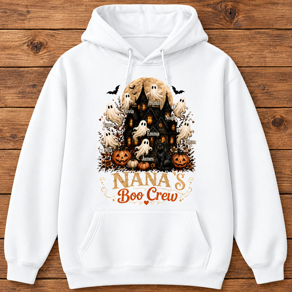 Personalized Grandma’s Boo Crew Halloween Shirt with Names Haunted House Family T-Shirt Halloween Gift for Grandma