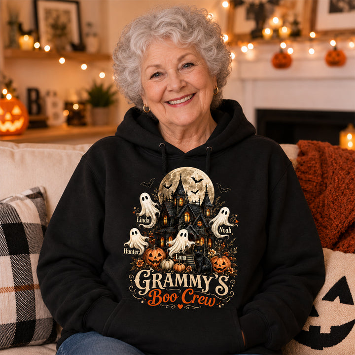 Personalized Grandma’s Boo Crew Halloween Shirt with Names Haunted House Family T-Shirt Halloween Gift for Grandma