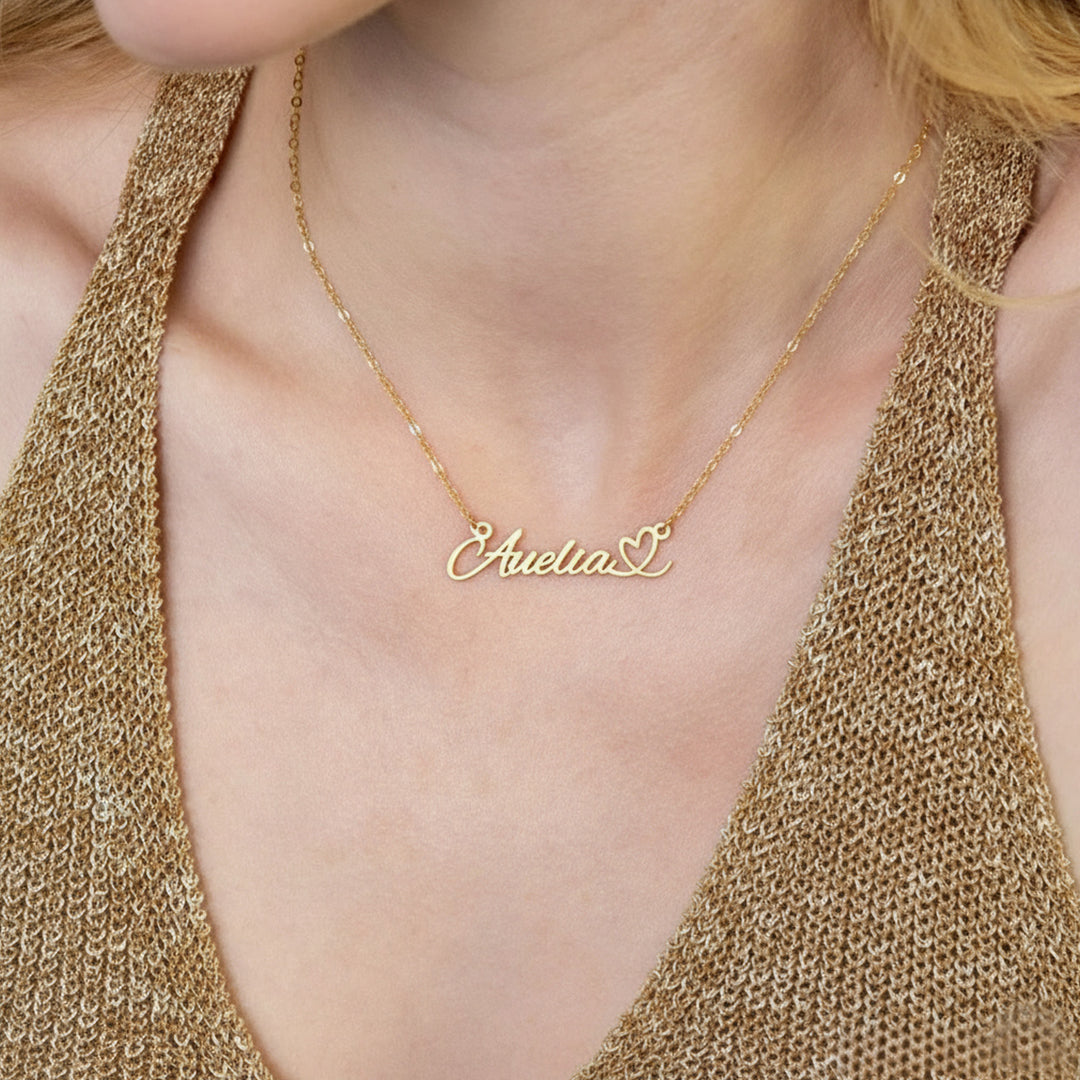 Personalized Heart Name Necklace Dainty Jewelry Anniversary Birthday Gift for Women
