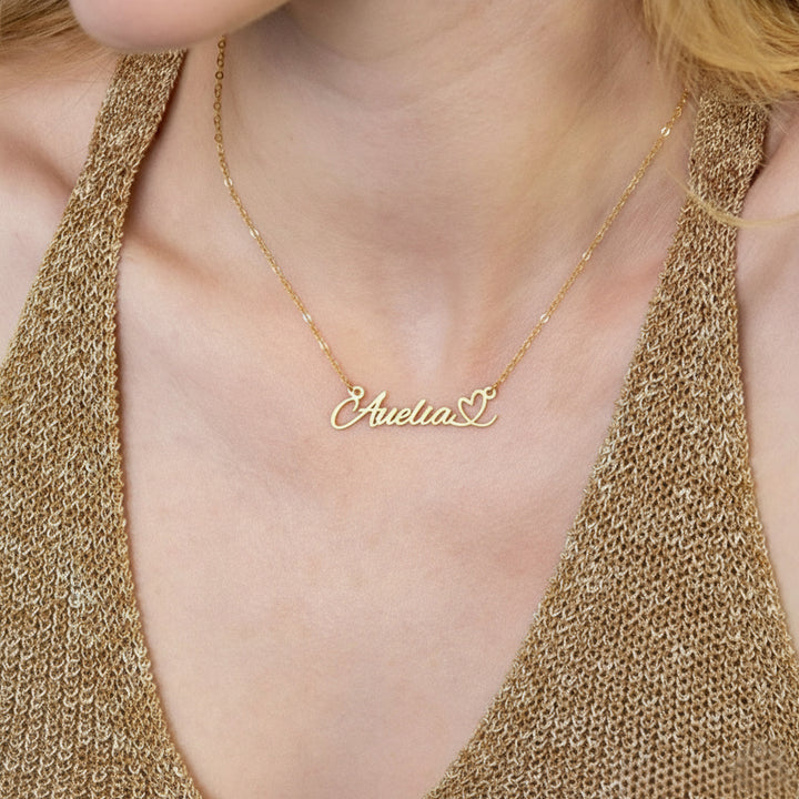Personalized Heart Name Necklace Dainty Jewelry Anniversary Birthday Gift for Women