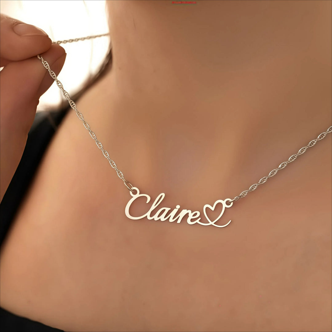 Personalized Heart Name Necklace Dainty Jewelry Anniversary Birthday Gift for Women