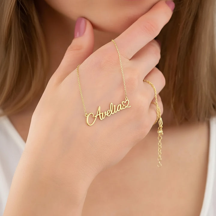 Personalized Heart Name Necklace Dainty Jewelry Anniversary Birthday Gift for Women