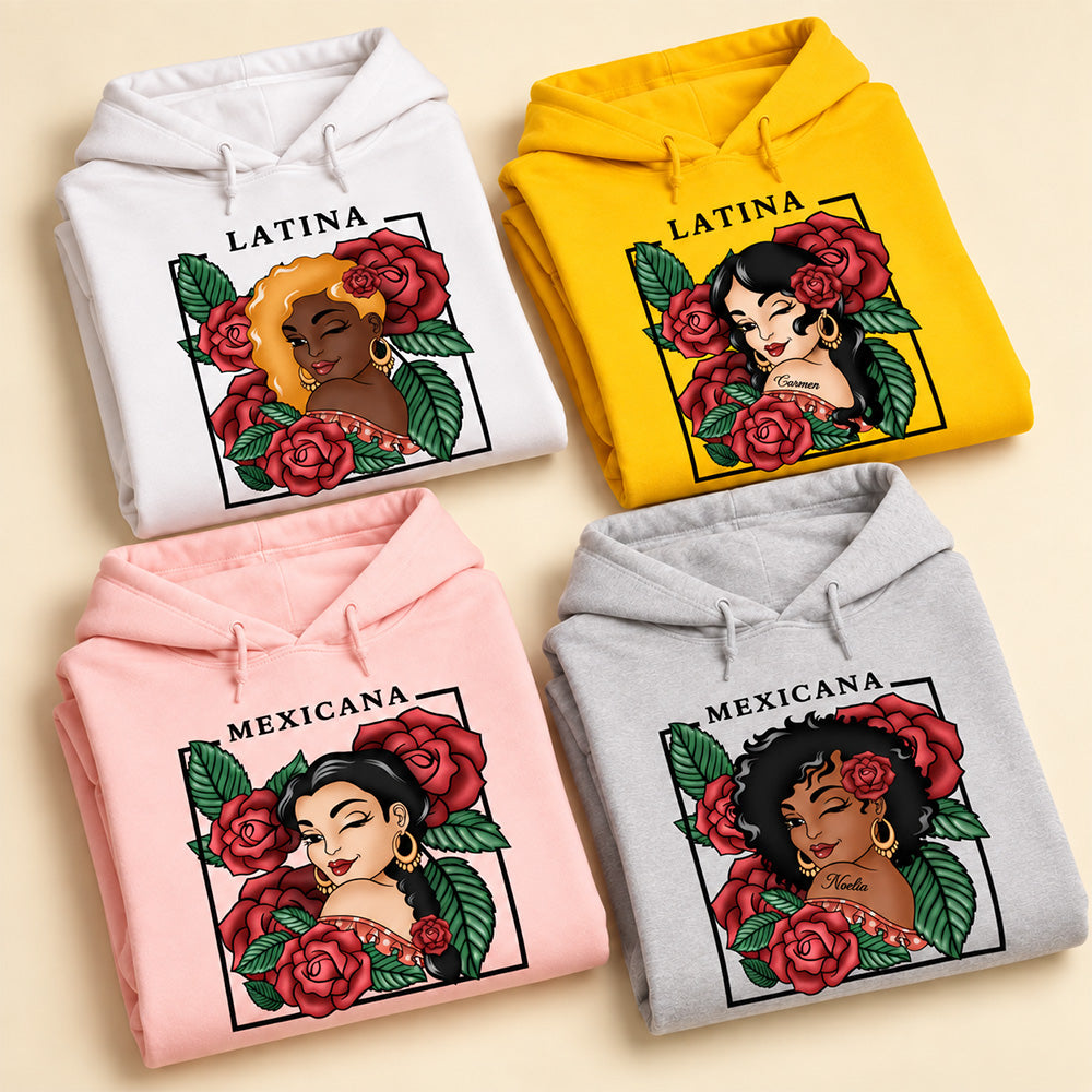 Personalized Hispanic Heritage Woman Shirt with Name Cultural Pride T-Shirt Hispanic Heritage Month Gift for Latina Women Family Friends