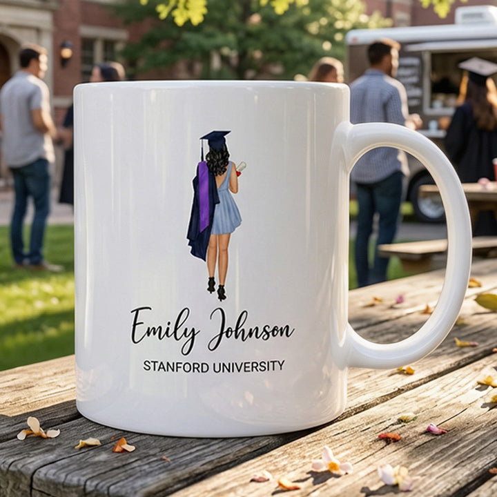 Personalized Illustration Graduation Mug for Class of 2026 11oz Ceramic Custom Portrait
