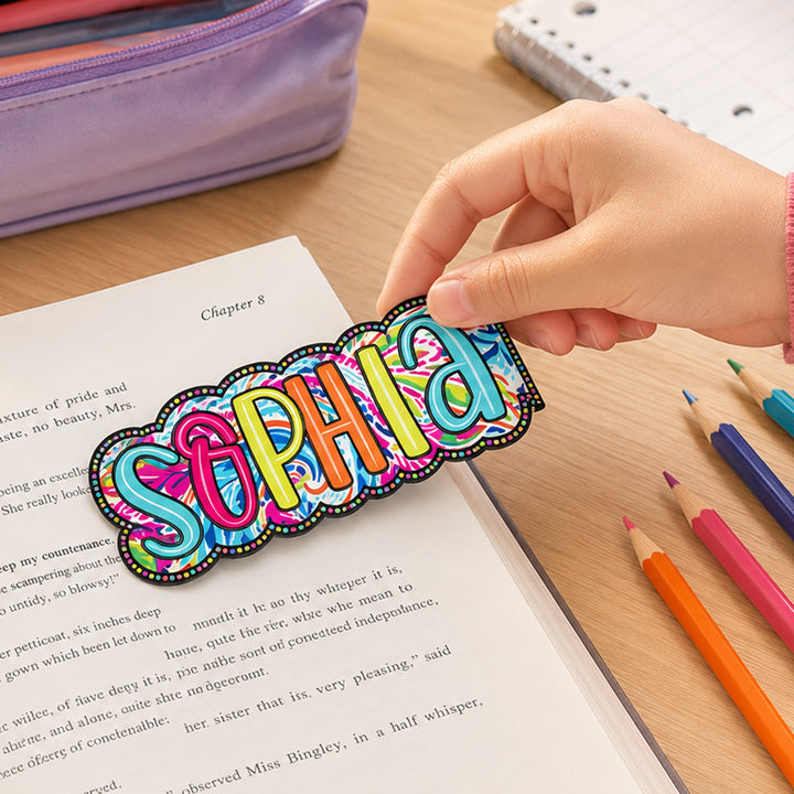 Personalized Paisley Floral Doodle Magnetic Bookmark Clips with Custom Name Reading Gift for Book Lovers Birthday Keepsake - Where Every Chapter Knows Your Name
