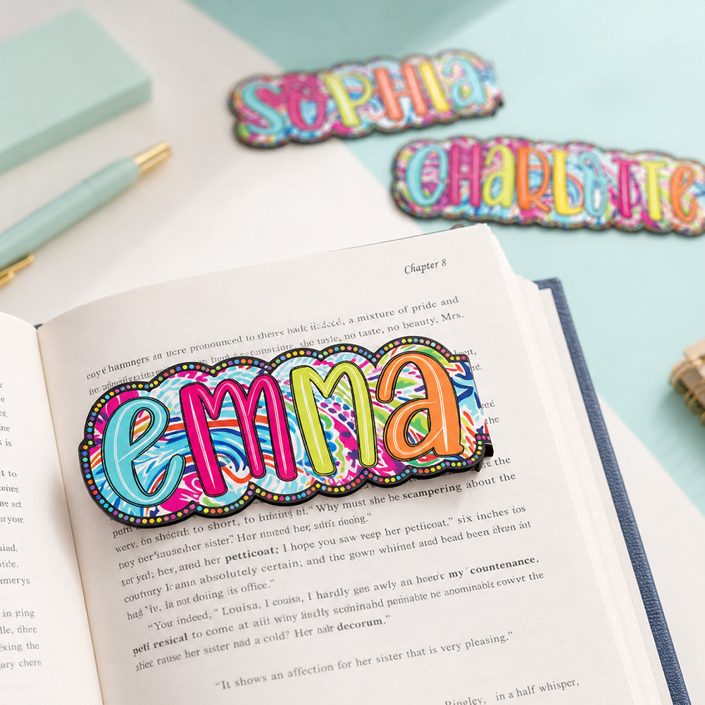 Personalized Paisley Floral Doodle Magnetic Bookmark Clips with Custom Name Reading Gift for Book Lovers Birthday Keepsake - Where Every Chapter Knows Your Name