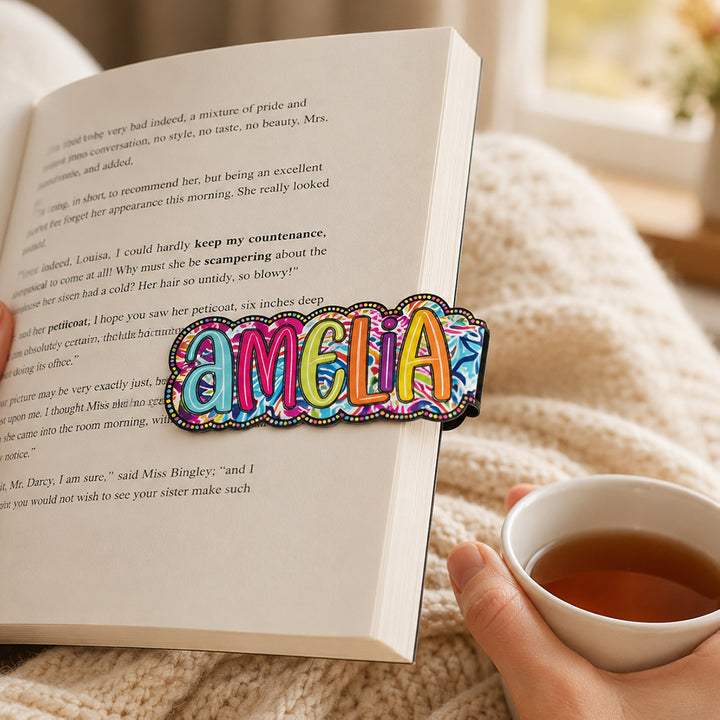 Personalized Paisley Floral Doodle Magnetic Bookmark Clips with Custom Name Reading Gift for Book Lovers Birthday Keepsake - Where Every Chapter Knows Your Name