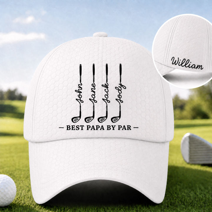 Personalized Papa Golf Cap Custom Name Hat Best Papa By Par Design Golf Lover Gift Father‘s Day Birthday Gift For Him