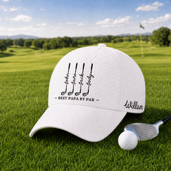 Personalized Papa Golf Cap Custom Name Hat Best Papa By Par Design Golf Lover Gift Father‘s Day Birthday Gift For Him