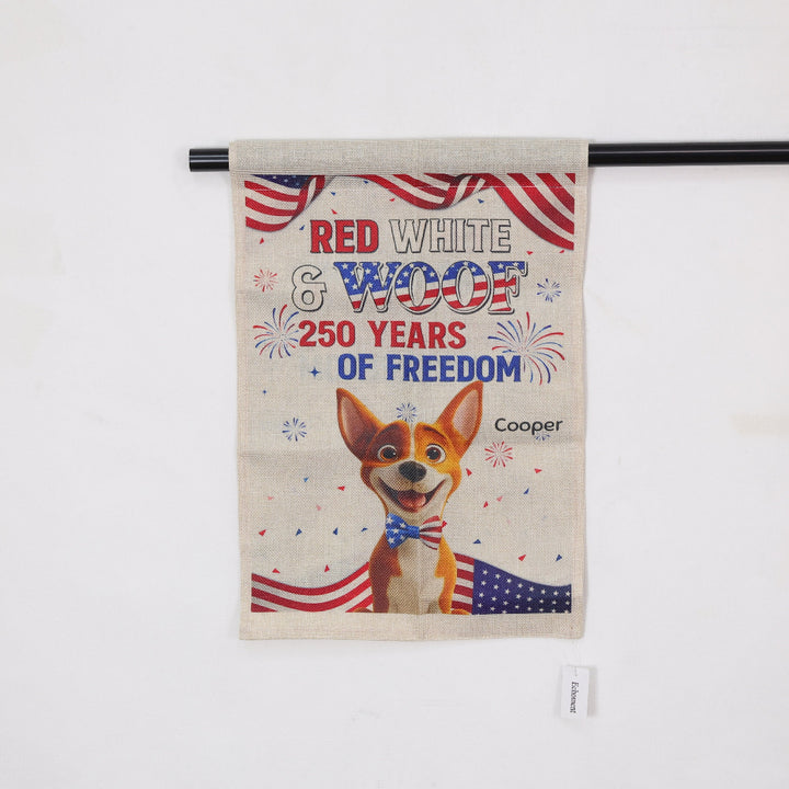 Echoment - Personalized Paws For 250th Freedom Garden Flag Patriotic Dog Outdoor House Decor Gift