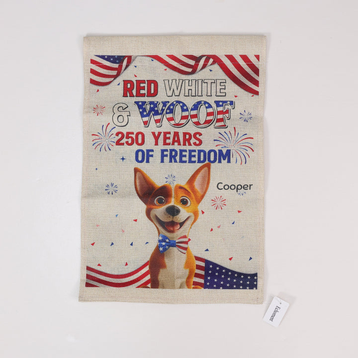 Echoment - Personalized Paws For 250th Freedom Garden Flag Patriotic Dog Outdoor House Decor Gift