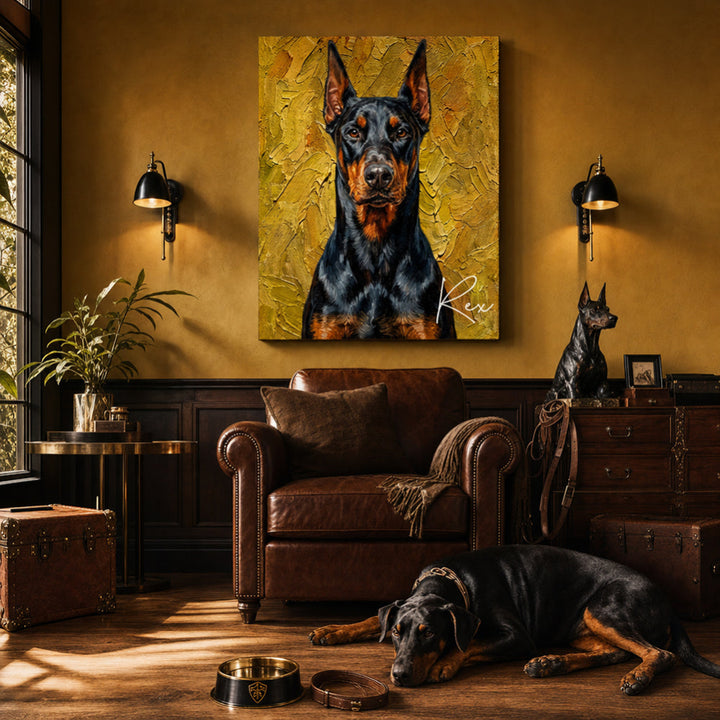 Personalized Pet Canvas Print Custom Oil Painting Style Pet Portrait Canvas Wall Art With Pet Name Customized Photo Upload Dog Cat Memorial Canvas Gift For Pet Lovers