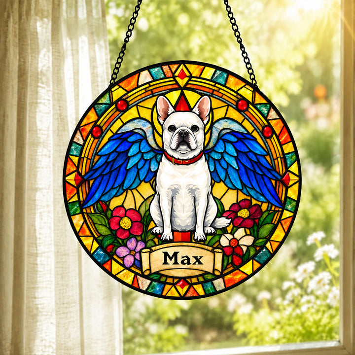 Personalized Pet Portrait Stained Glass Suncatcher Custom Pet Memorial Photo Suncatcher Pet Loss Keepsake Sympathy Gift