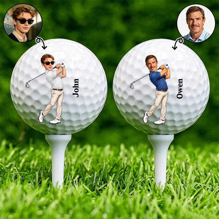 Personalized Photo Golf Ball with Custom Name Custom Avatar Golfer Accessories Training Competition Birthday Gift for Golf Players &amp; Lovers