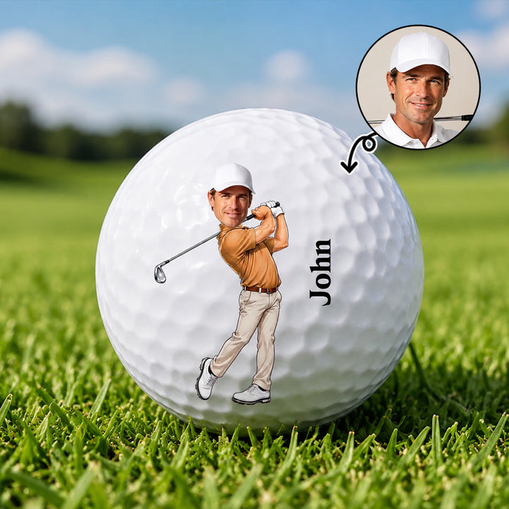 Personalized Photo Golf Ball with Custom Name Custom Avatar Golfer Accessories Training Competition Birthday Gift for Golf Players &amp; Lovers