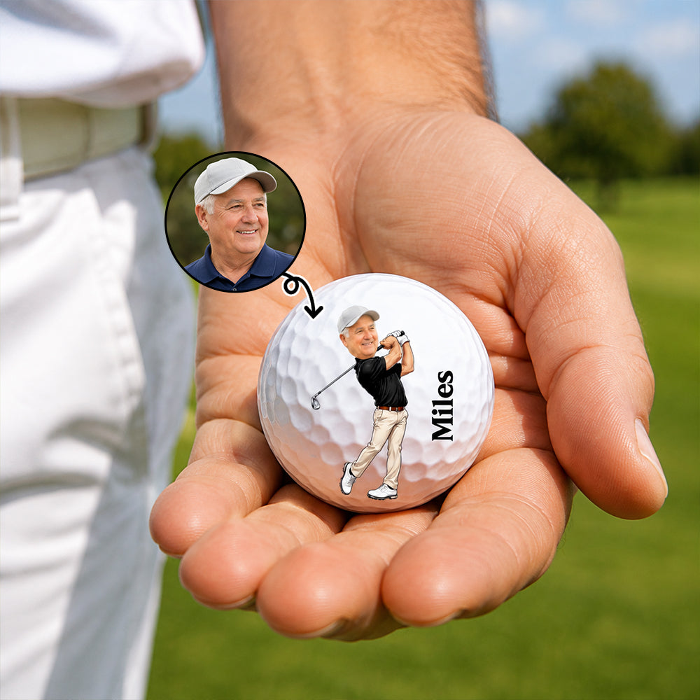 Personalized Photo Golf Ball with Custom Name Custom Avatar Golfer Accessories Training Competition Birthday Gift for Golf Players &amp; Lovers