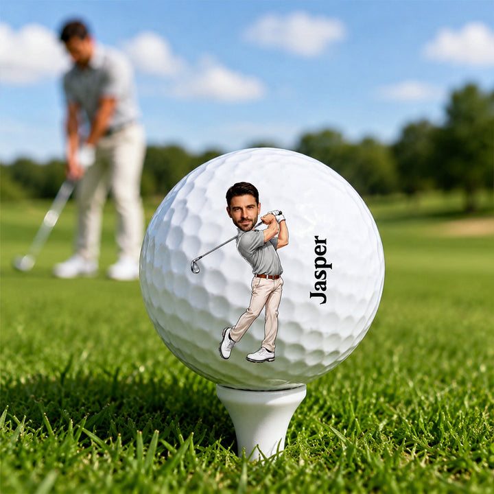 Personalized Photo Golf Ball with Custom Name Custom Avatar Golfer Accessories Training Competition Birthday Gift for Golf Players &amp; Lovers