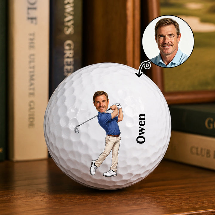 Personalized Photo Golf Ball with Custom Name Custom Avatar Golfer Accessories Training Competition Birthday Gift for Golf Players &amp; Lovers