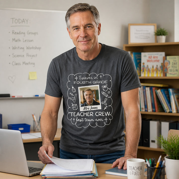 Personalized Photo Teacher Crew T-Shirt Forever In Best Team Ever Teacher Shirt Back to School Gift for Teachers