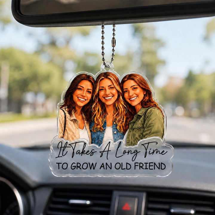 Personalized Semi Realistic Photo Acrylic Portrait Keepsake Keychain Fridge Magnet Car Hanger Visor Clip Gift to Capture Precious Moments with Best Friend