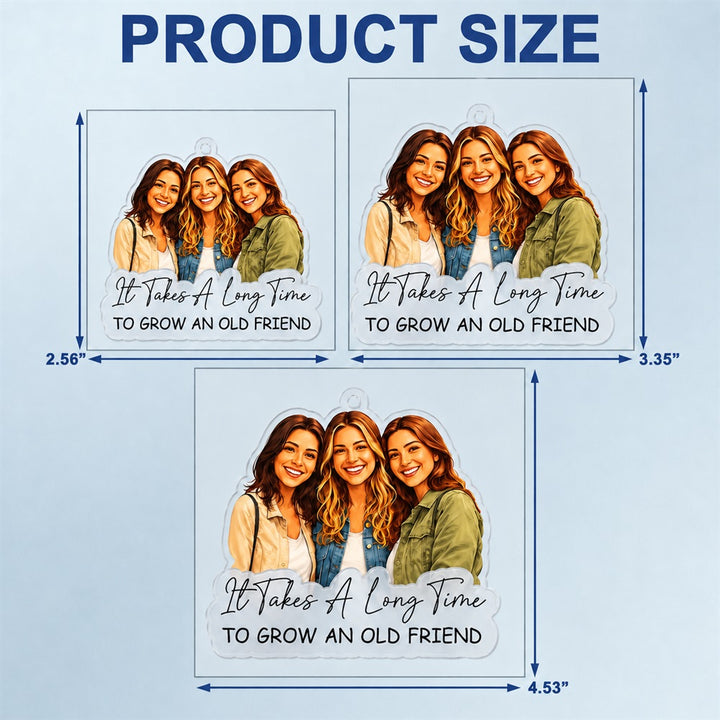 Personalized Semi Realistic Photo Acrylic Portrait Keepsake Keychain Fridge Magnet Car Hanger Visor Clip Gift to Capture Precious Moments with Best Friend