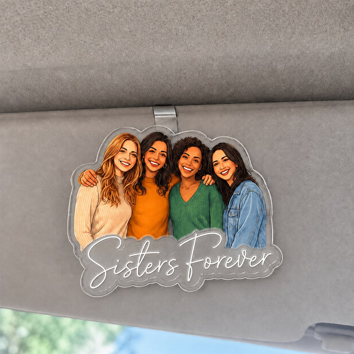 Personalized Semi Realistic Photo Acrylic Portrait Keepsake Keychain Fridge Magnet Car Hanger Visor Clip Gift to Capture Precious Moments with Best Friend